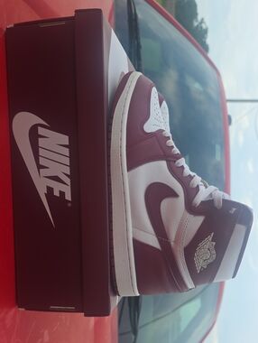 Nike Men’s High-Top Sneakers - Maroon and White